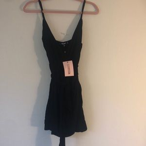 Black crossover romper